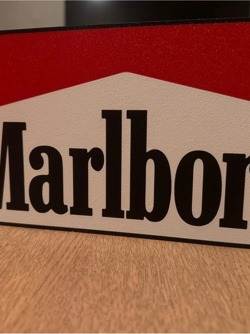 Red and White Illuminated‎ Logo Panel